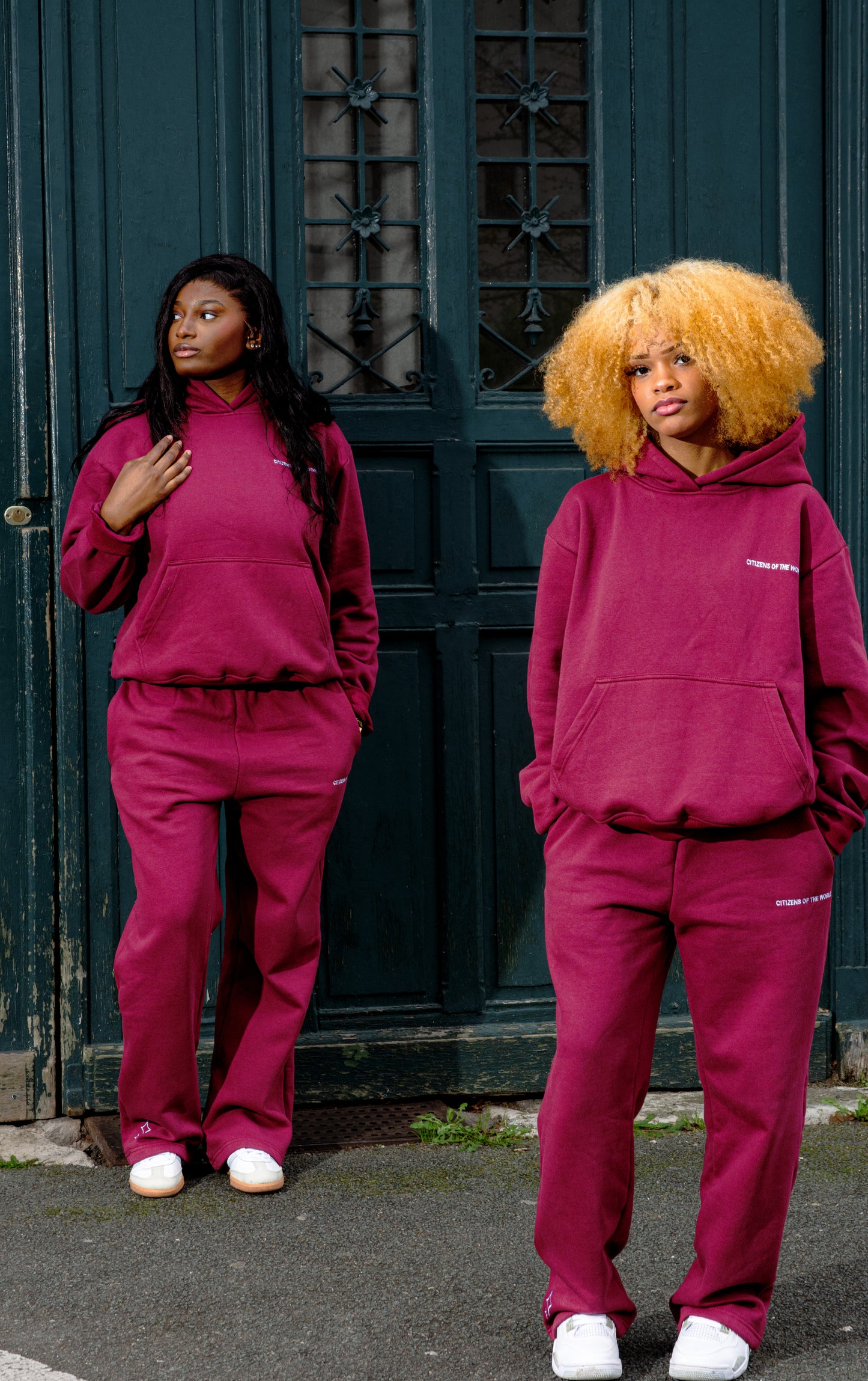Ensemble bordeaux / gris
