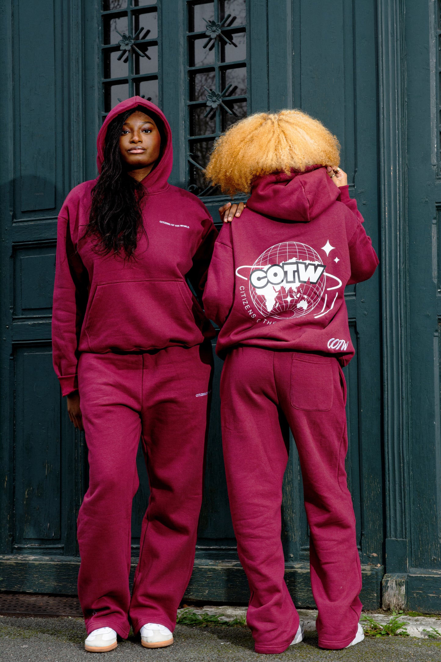 Ensemble bordeaux / gris